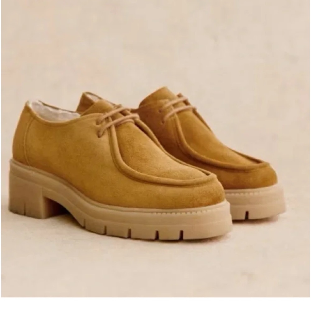 Sezane Markus Platform Derbies Split Leather Loaf… - image 1